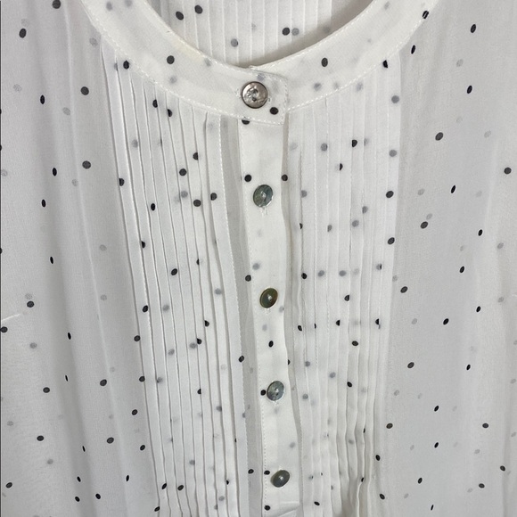 Daniel Rainn Cream 3/4 Sleeve Mandarin Collar Blouse - Picture 3 of 7